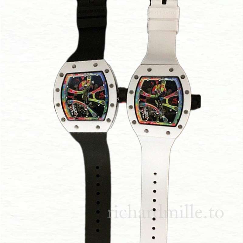 Richard Mille RM68-01 Hand Wind Men Transparent Dial Ceramics Bezel Watch