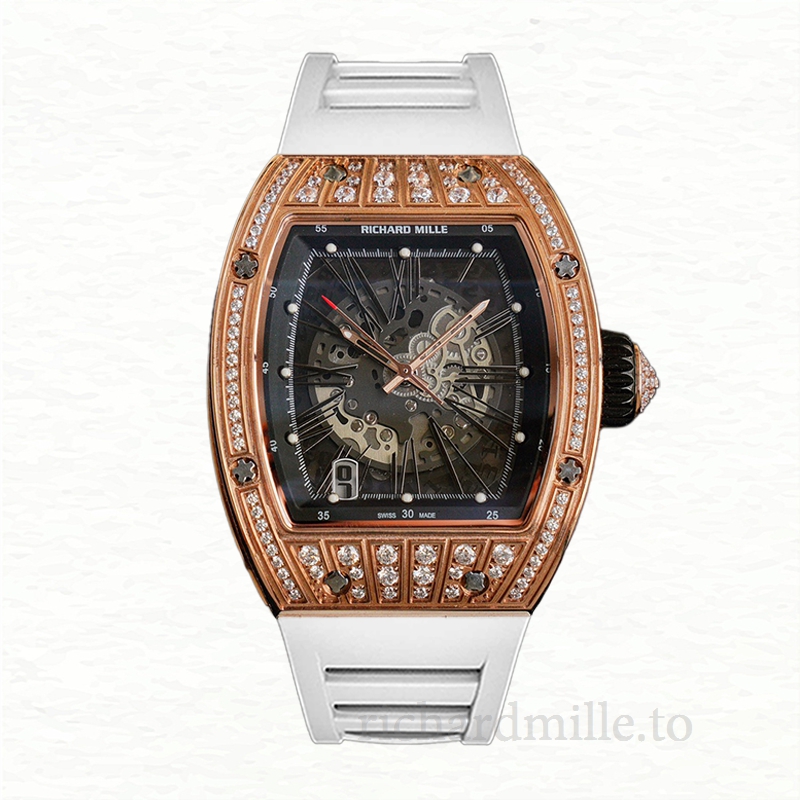 Richard Mille RM023 Men Automatic Roman Numeral Watch Transparent Dial