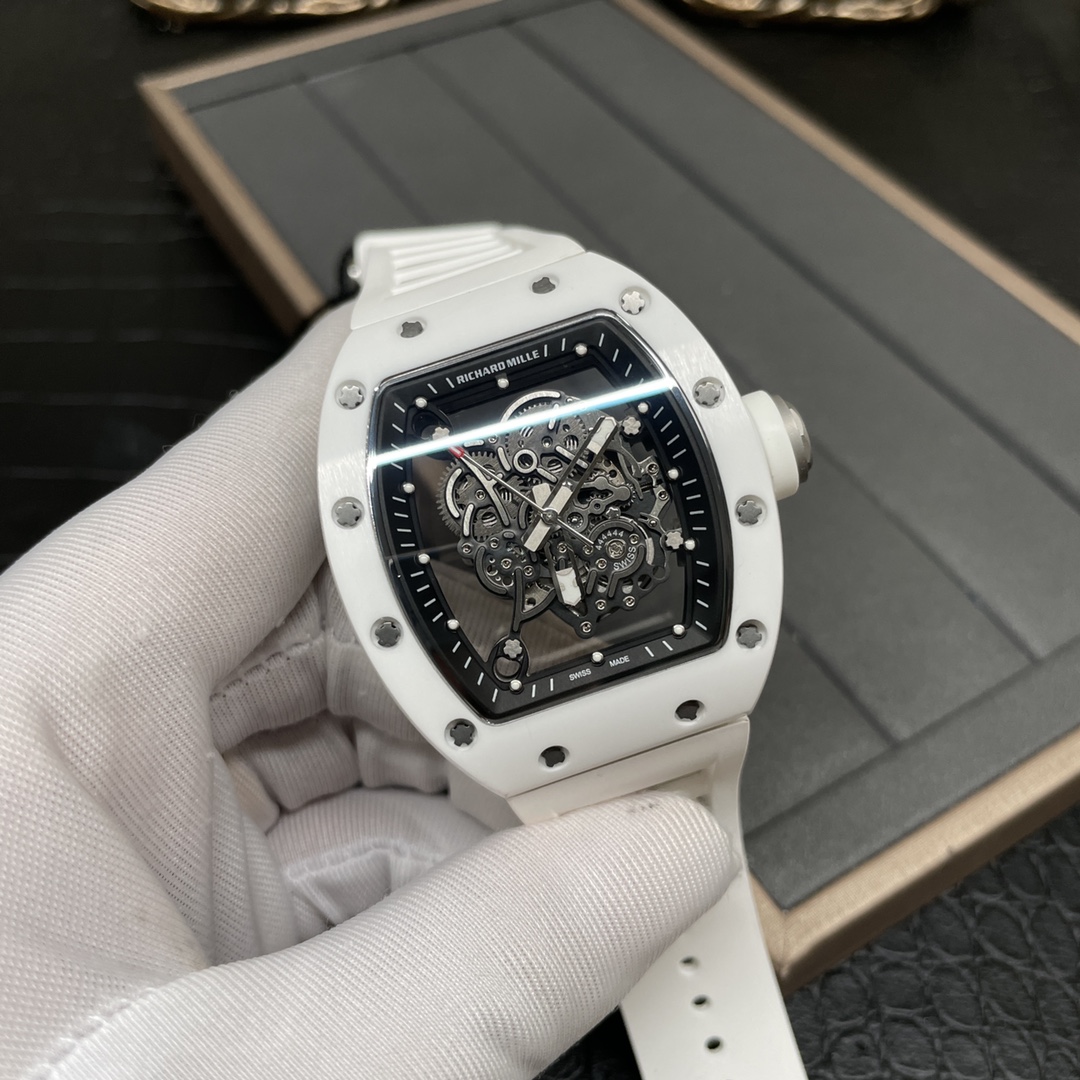 Replica Richard Mille RM 055 Bubba Watson White Ceramic Super Clone Watch