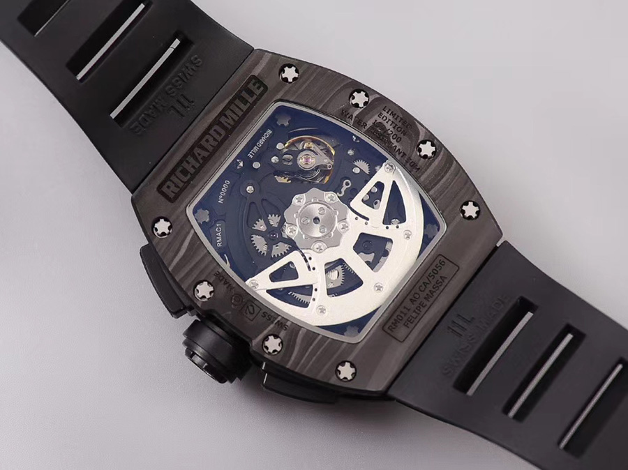Richard Mille Replica RM 011 Black Strap Black Dial