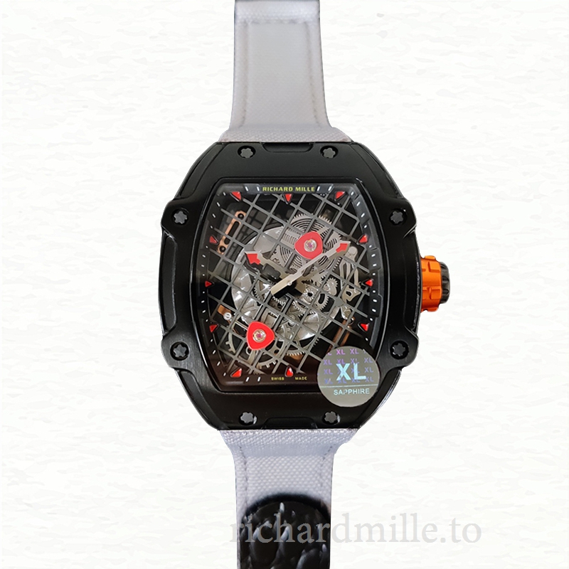 Richard Mille RM27-04 Mechanical Men Transparent Dial Nylon Strap Watch