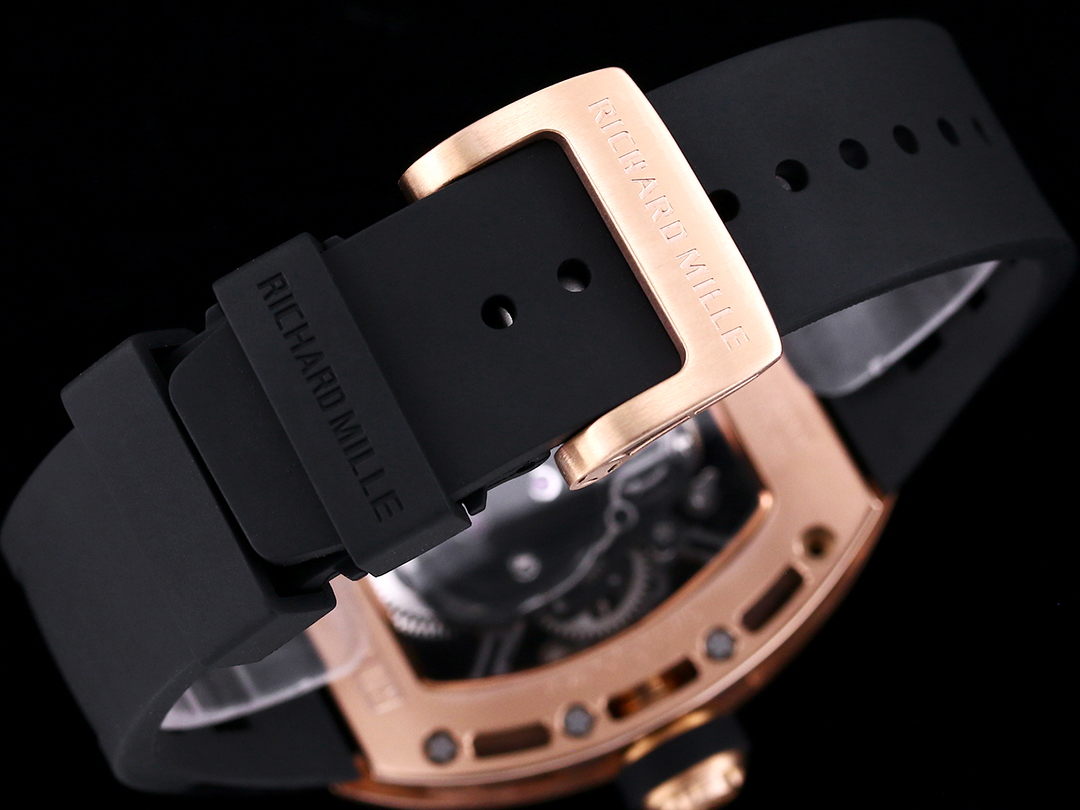 RM052 Skeleton Tourbillon Replica Watch Black Skull Dial – Rose Gold Case