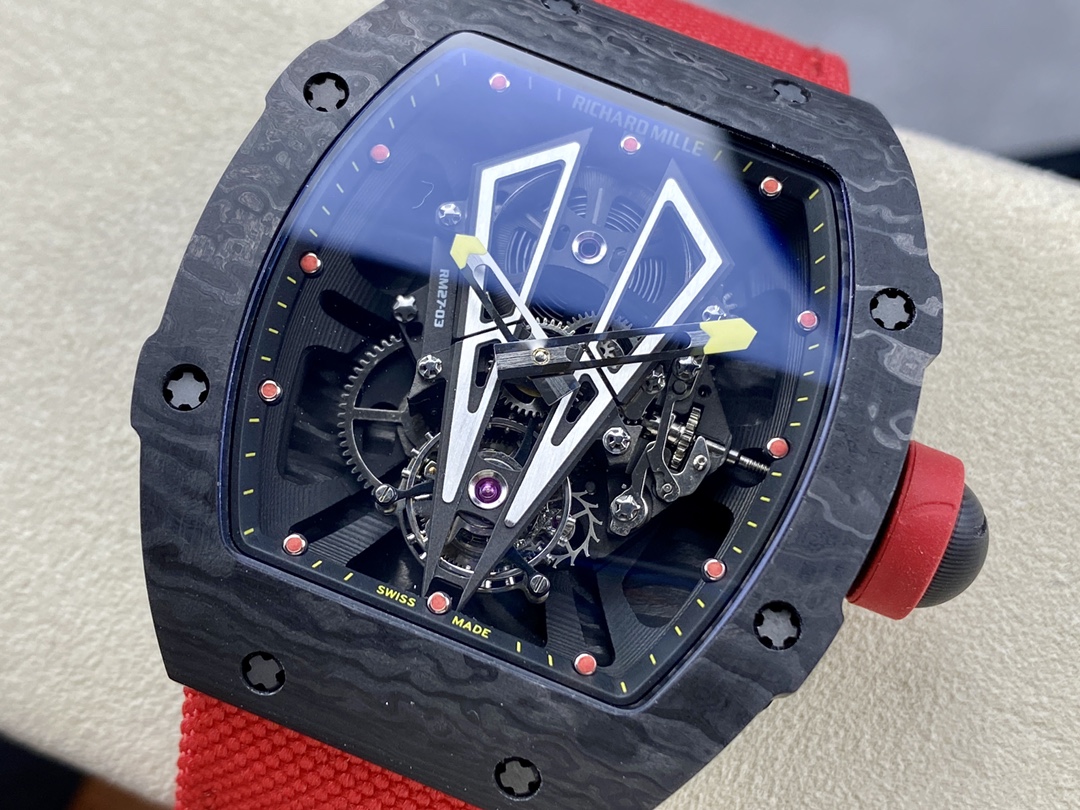 Richard Mille RM 27-03 Rafael Nadal Super Clone Tourbillon Watch – Ultra Light Carbon TPT Red Bull Design