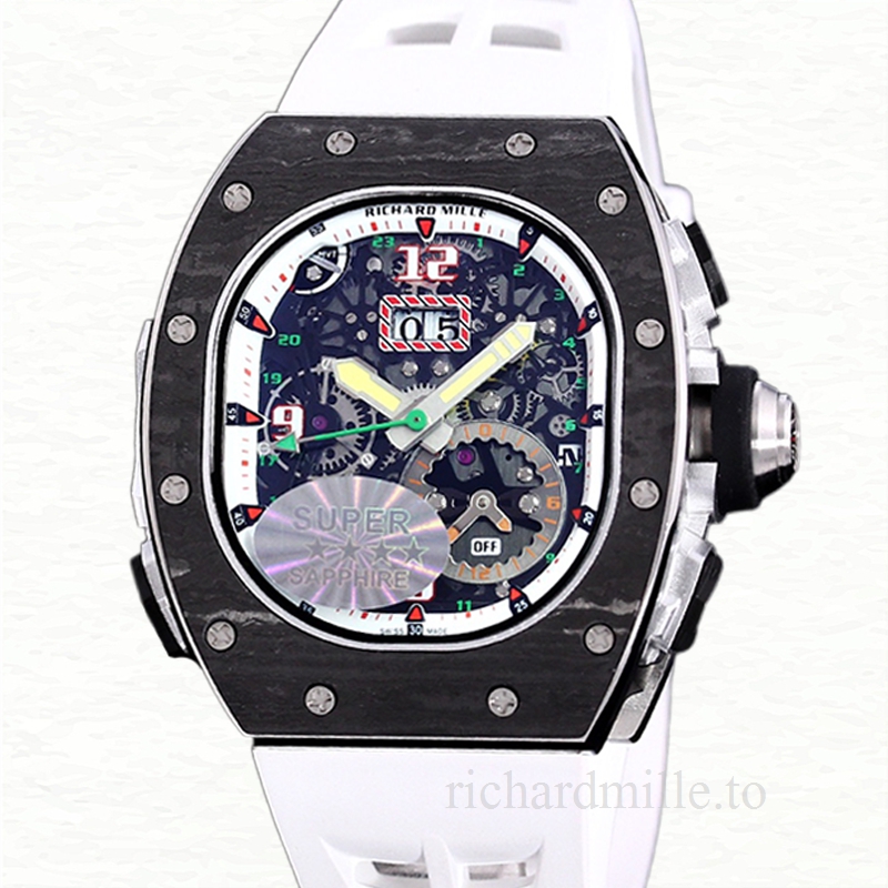 Richard Mille RM 62-01 Men Automatic Transparent Dial Carbon Fiber Rubber Band