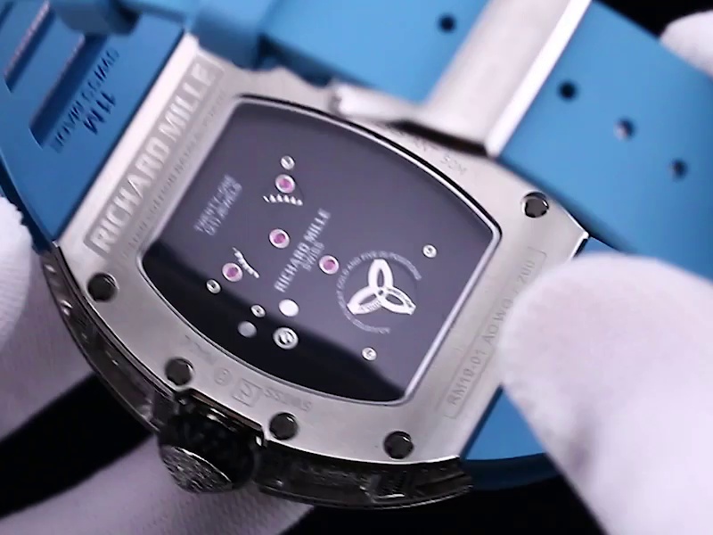 Luxury Swiss Richard Mille RM 51-02 Replica – Diamond-Paved Skeleton Dial, Blue Rubber Strap, High-End Tourbillon Watch