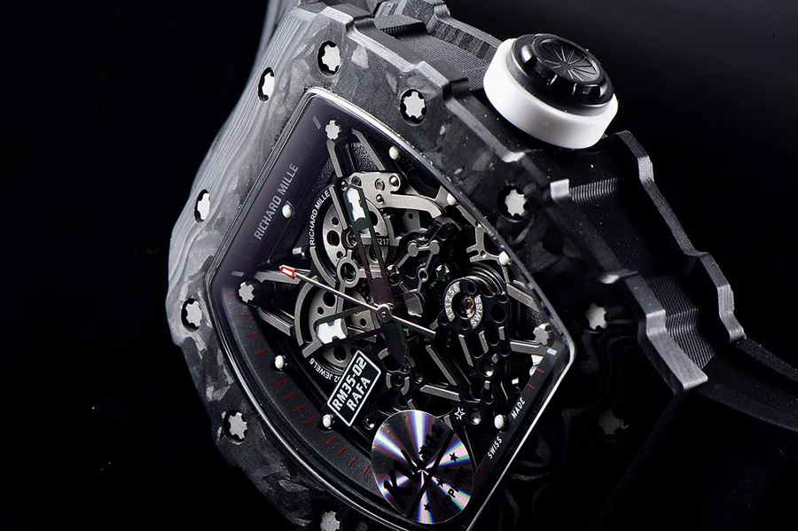 Richard Mille Replica RM 35 02 Black Imported Rubber Strap