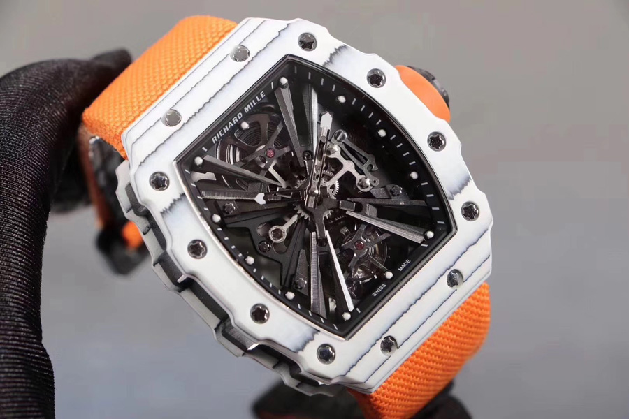 Richard Mille Replica RM 12-01 Orange Fabric Cloth Material Strap