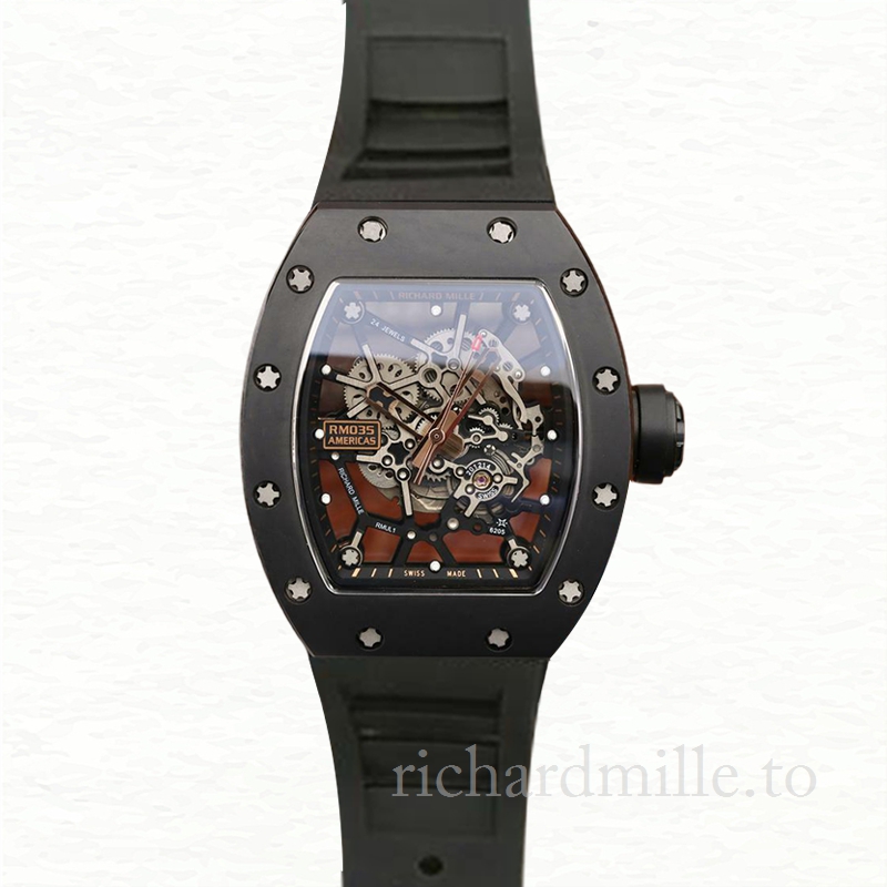 Richard Mille RM035 Men Mechanical Watch Transparent Dial