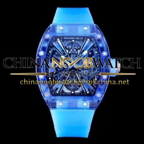 RM012 RMF Blue Sapphire Skeleton Dial Blue Rubber Strap Swiss Tourbillon