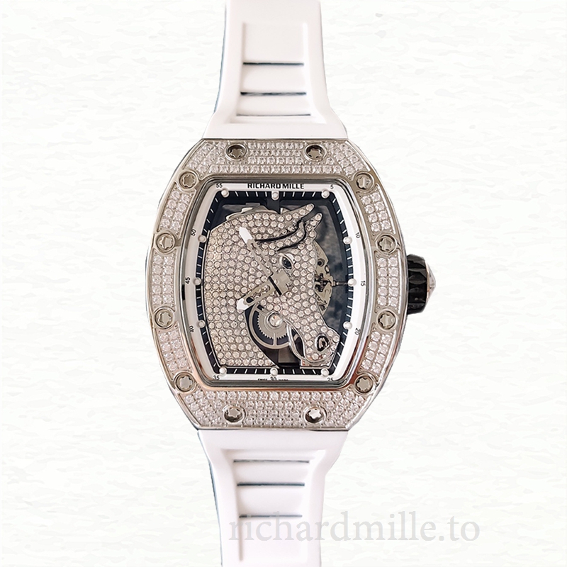 Richard Mille RM52-02 Men Mechanical Watch Diamond Bezel