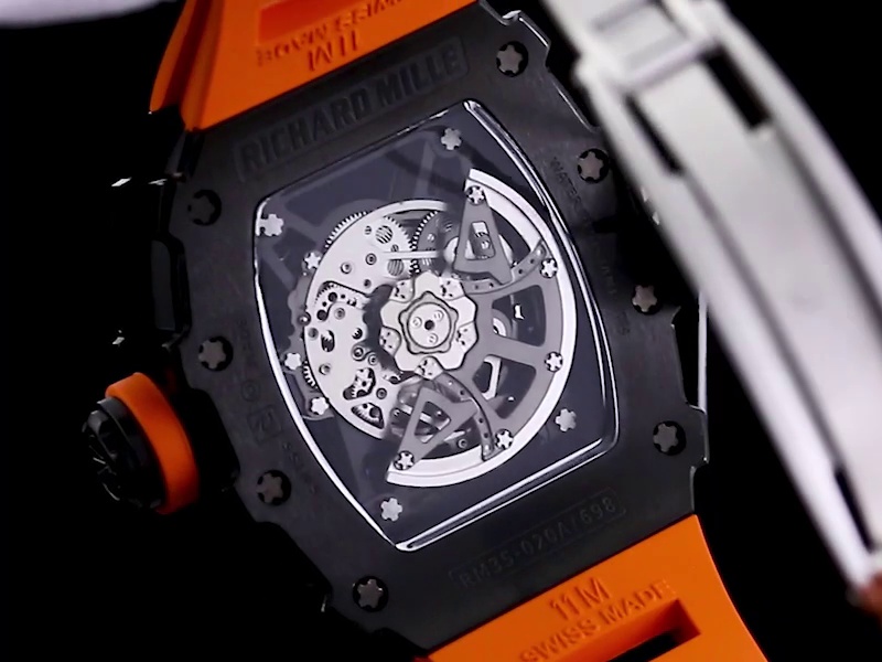 Luxury Sport Replica Richard Mille RM 35-02 Rafael Nadal Watch With Bold Orange Strap