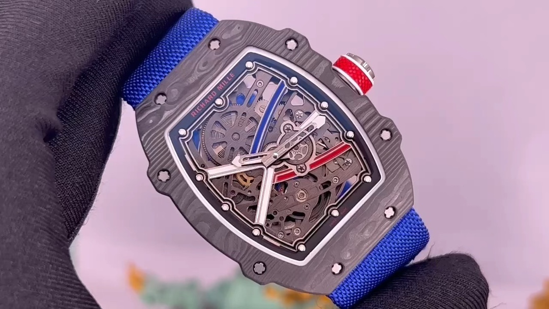 Richard Mille RM 67-02 Sebastian Ogier Replica Swiss Extra Flat Watch For Men – Skeleton Dial with Blue Nylon Strap