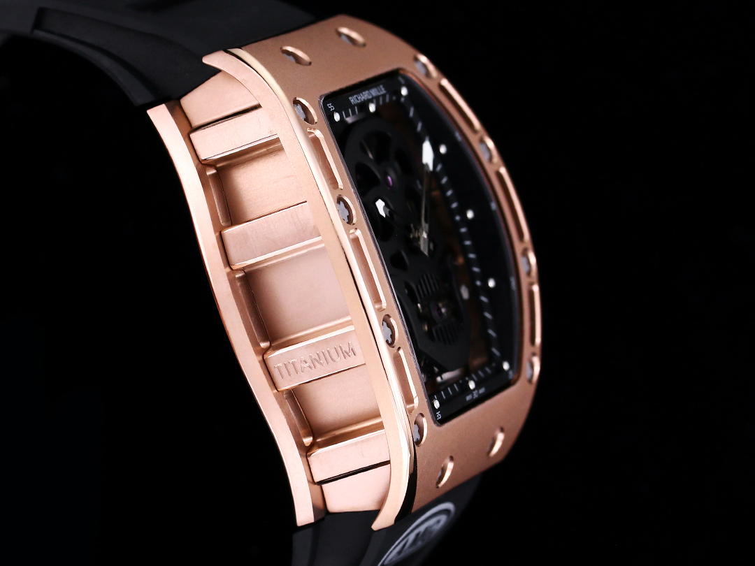 RM052 Skeleton Tourbillon Replica Watch Black Skull Dial – Rose Gold Case