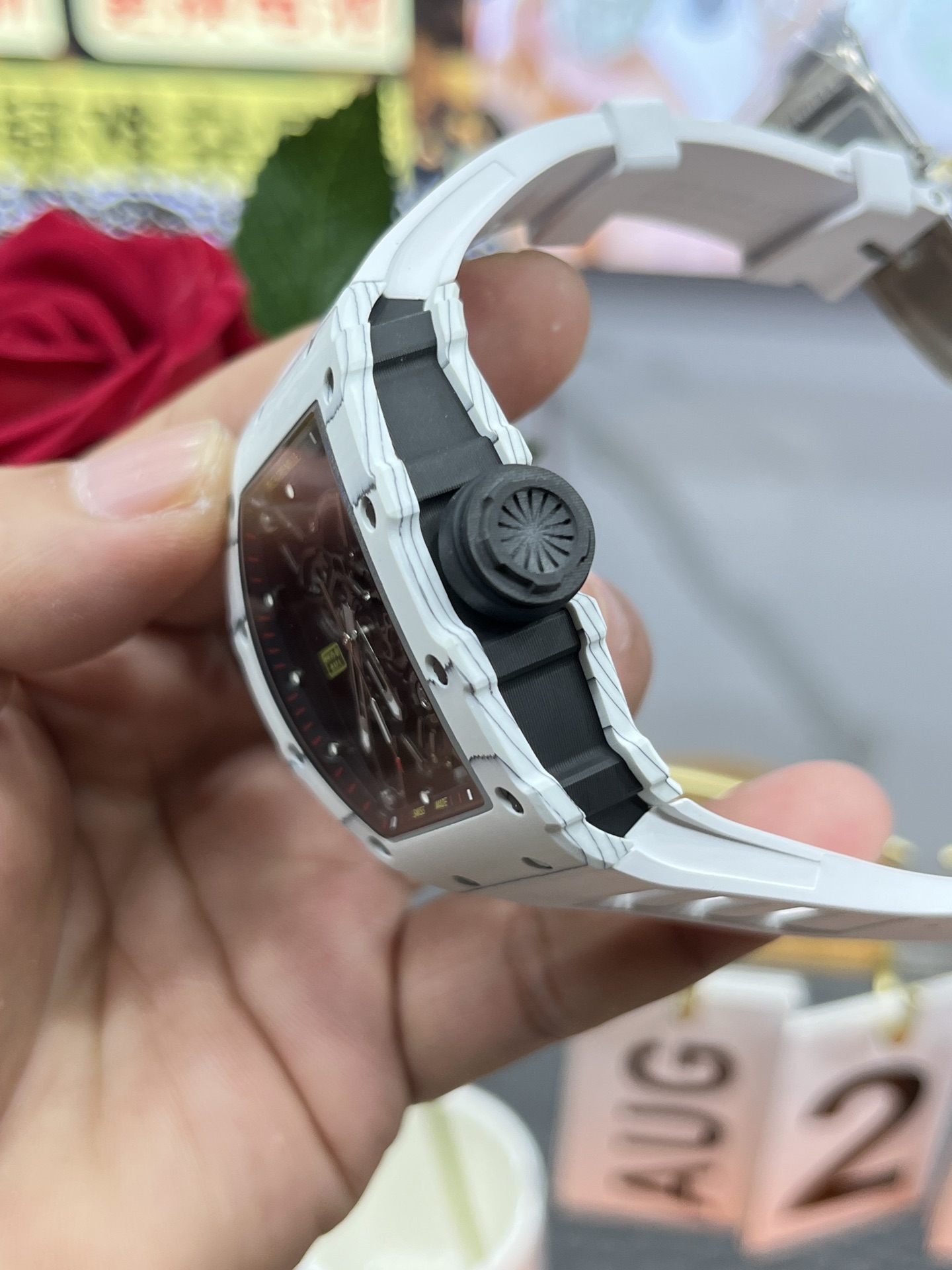Best Replica RICHARD MILLE RM35-01 White Carbon Skeleton Dial Watch – Super Clone Quality