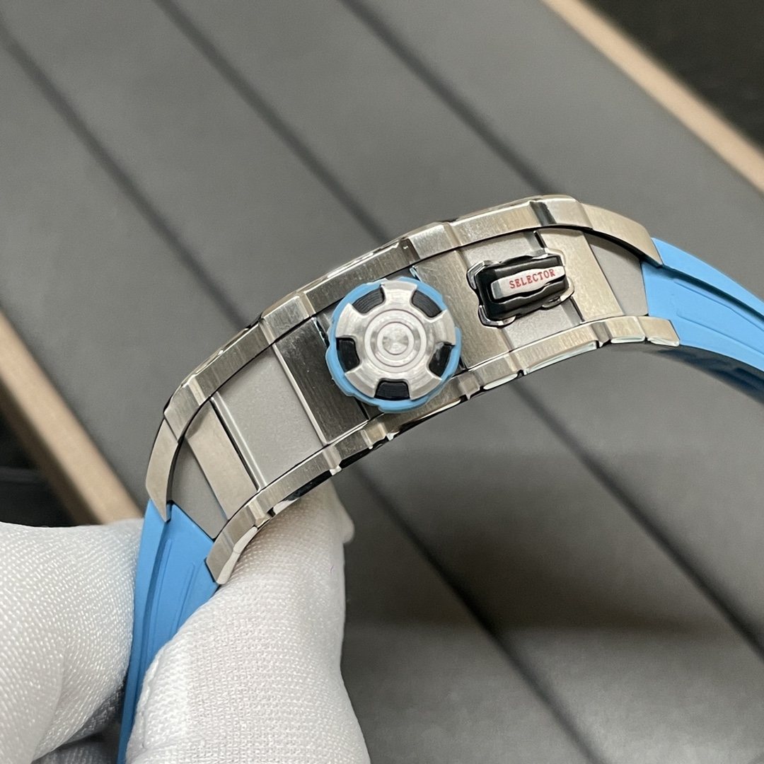 Luxury Replica Richard Mille RM 35-03 Rafael Nadal Skeleton Dial Blue Strap Watch For Men
