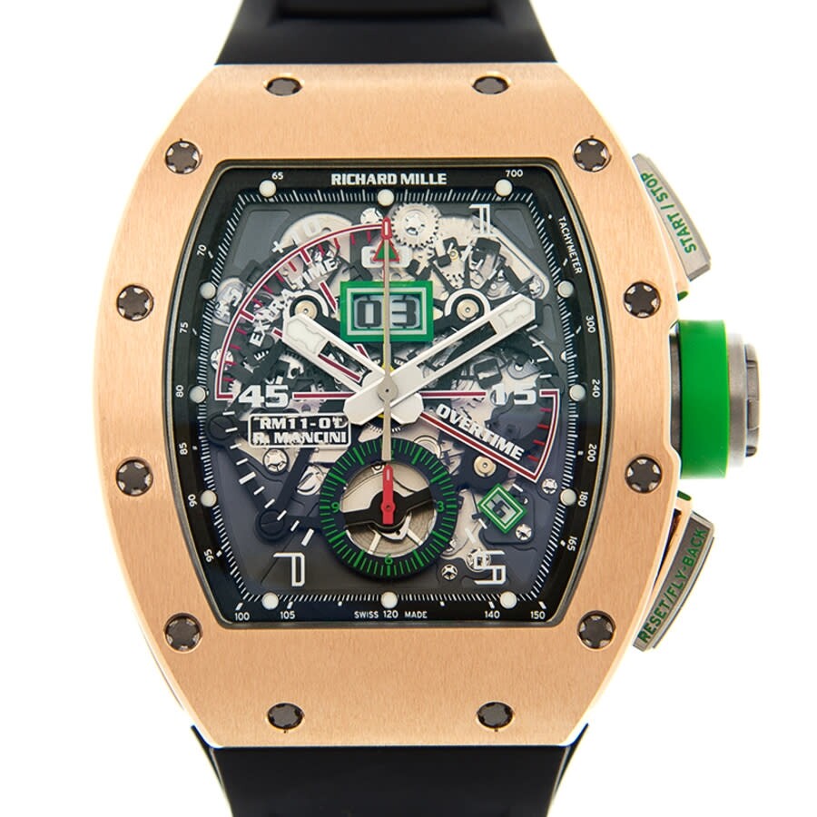 Richard Mille RM 11-01 Flyback Chronograph Roberto Mancini Automatic Black Dial Men’s Watch RM11-01