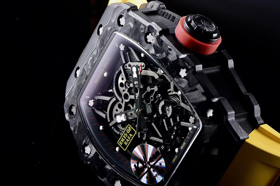 Richard Mille Replica RM 35 Yellow Imported Rubber Strap