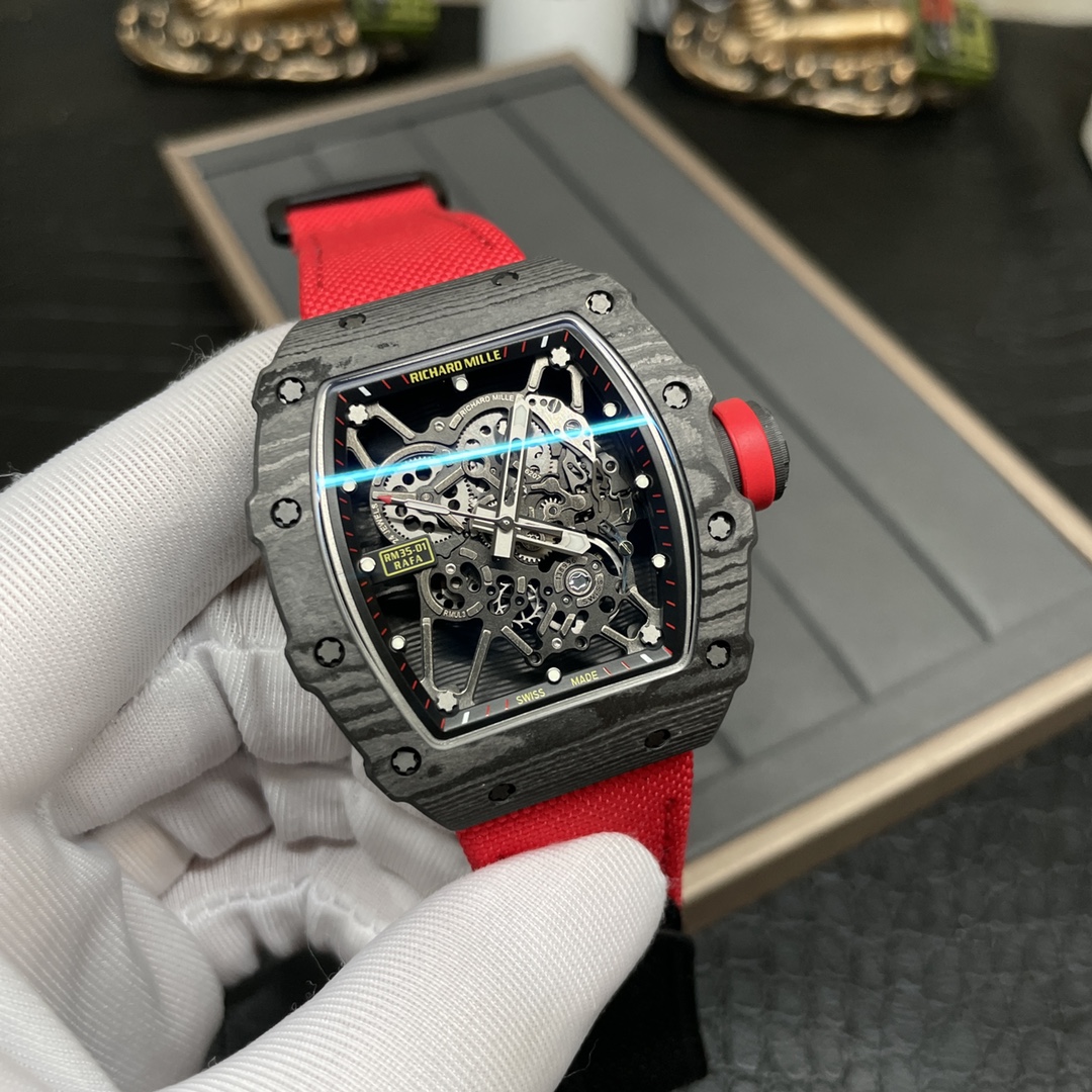 Richard Mille RM 35-01 Rafael Nadal Super Clone NTPT Carbon Skeleton Dial 42mm Replica