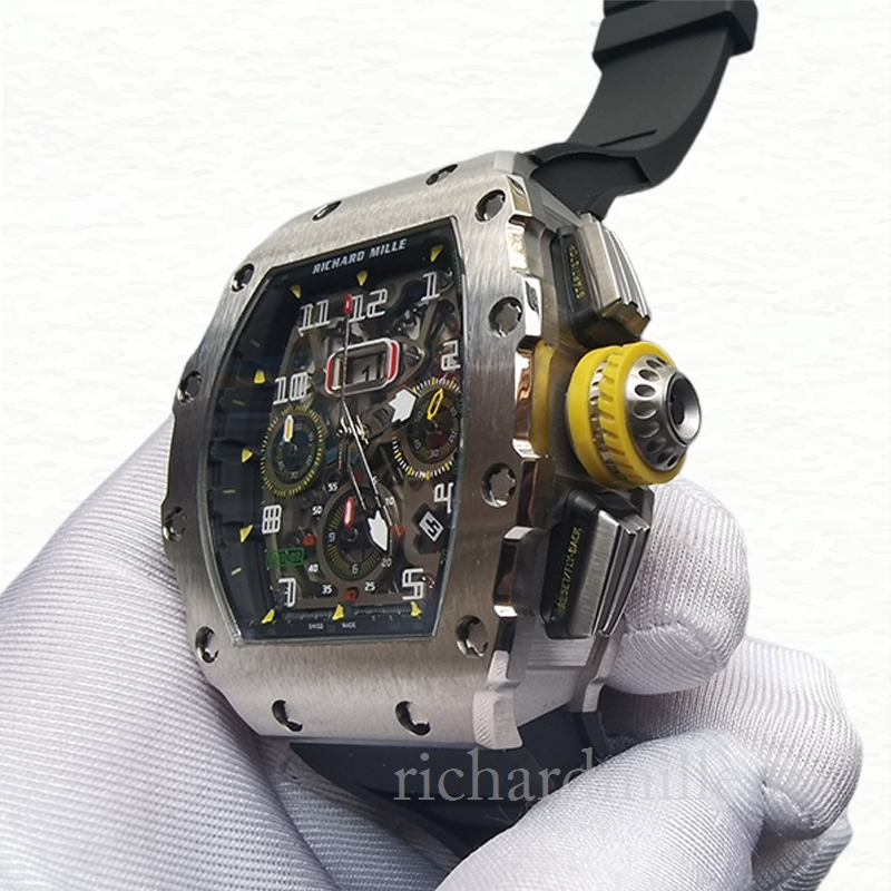 Richard Mille RM011 Men Automatic Stainless Steel Rubber Band