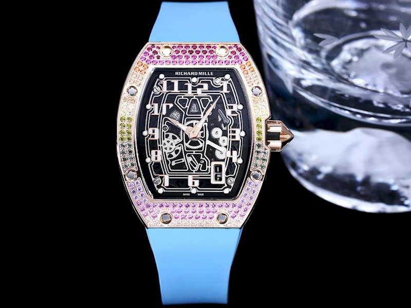 Swiss Richard Mille RM 67-01 Replica For Stylish Gentlemen – Skeleton Dial, Blue Rubber Strap, Ultra-Thin Case