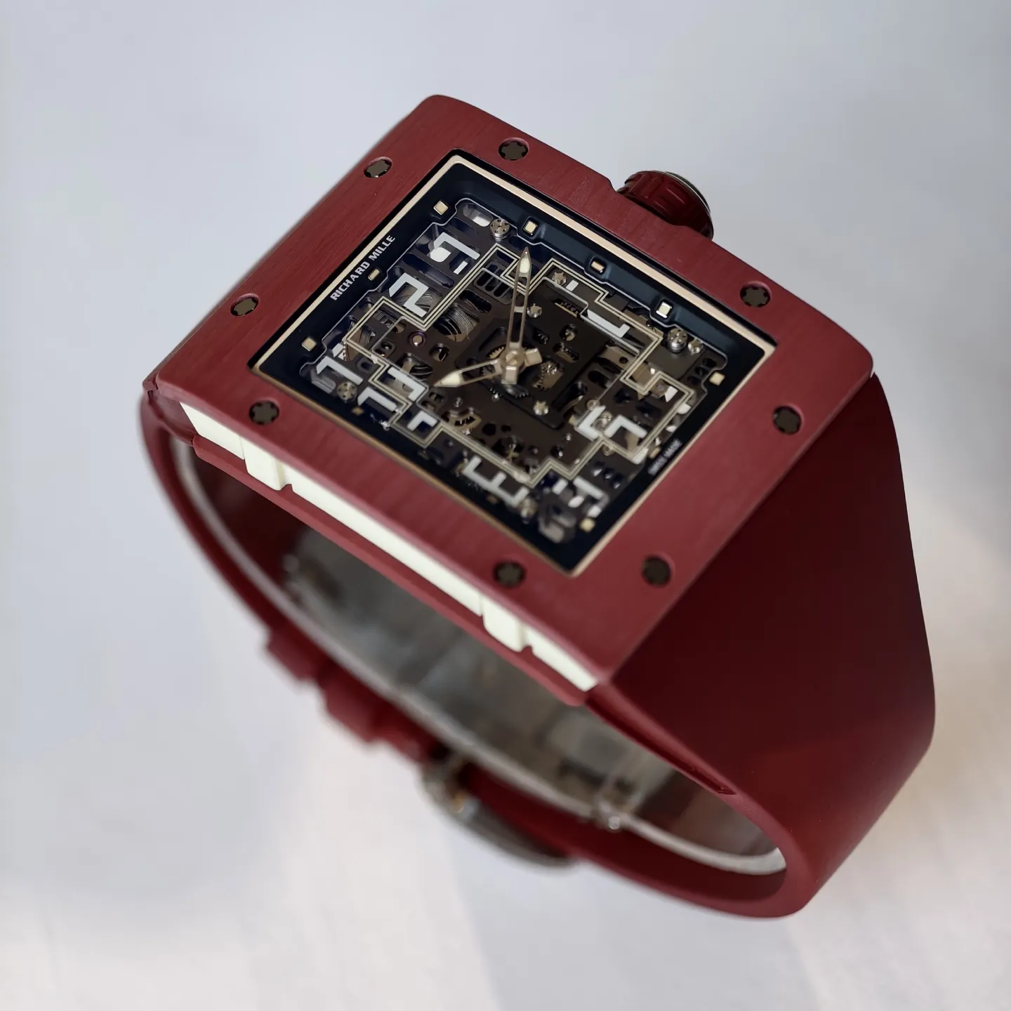 UMI Richard Mille RM 16-02 Terracotta Quartz TPT Skeleton Red Rubber Strap Replica Watch