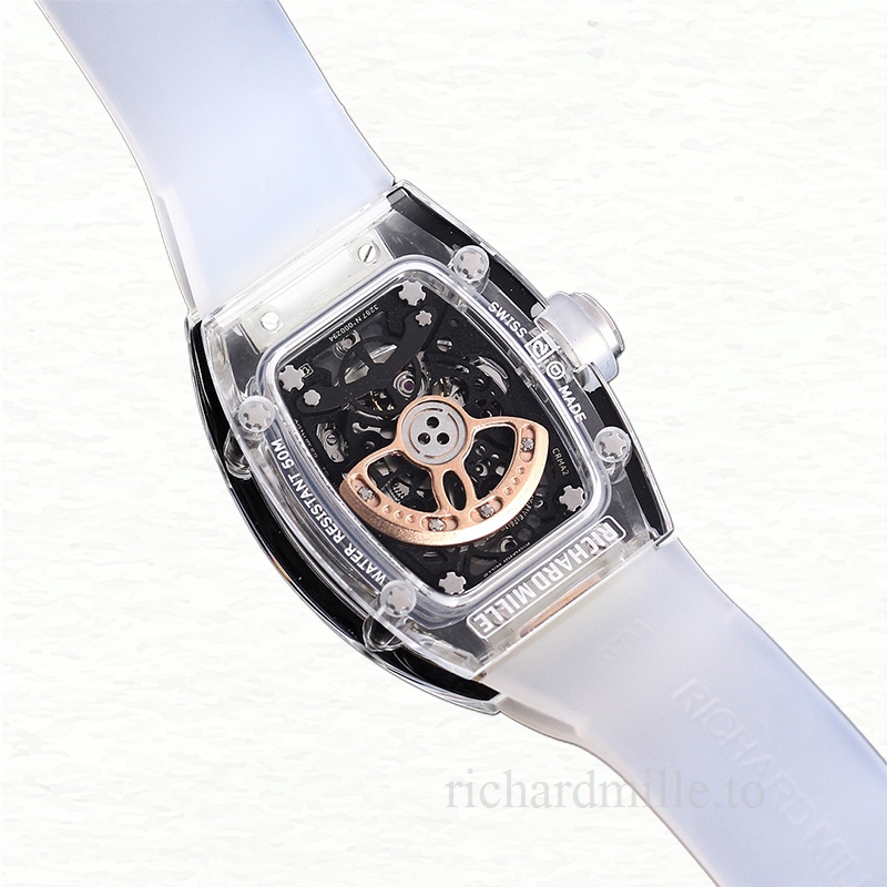 Richard Mille RM 07-02 Automatic Ladies White With Diamonds Dial Rubber Band Acrylic