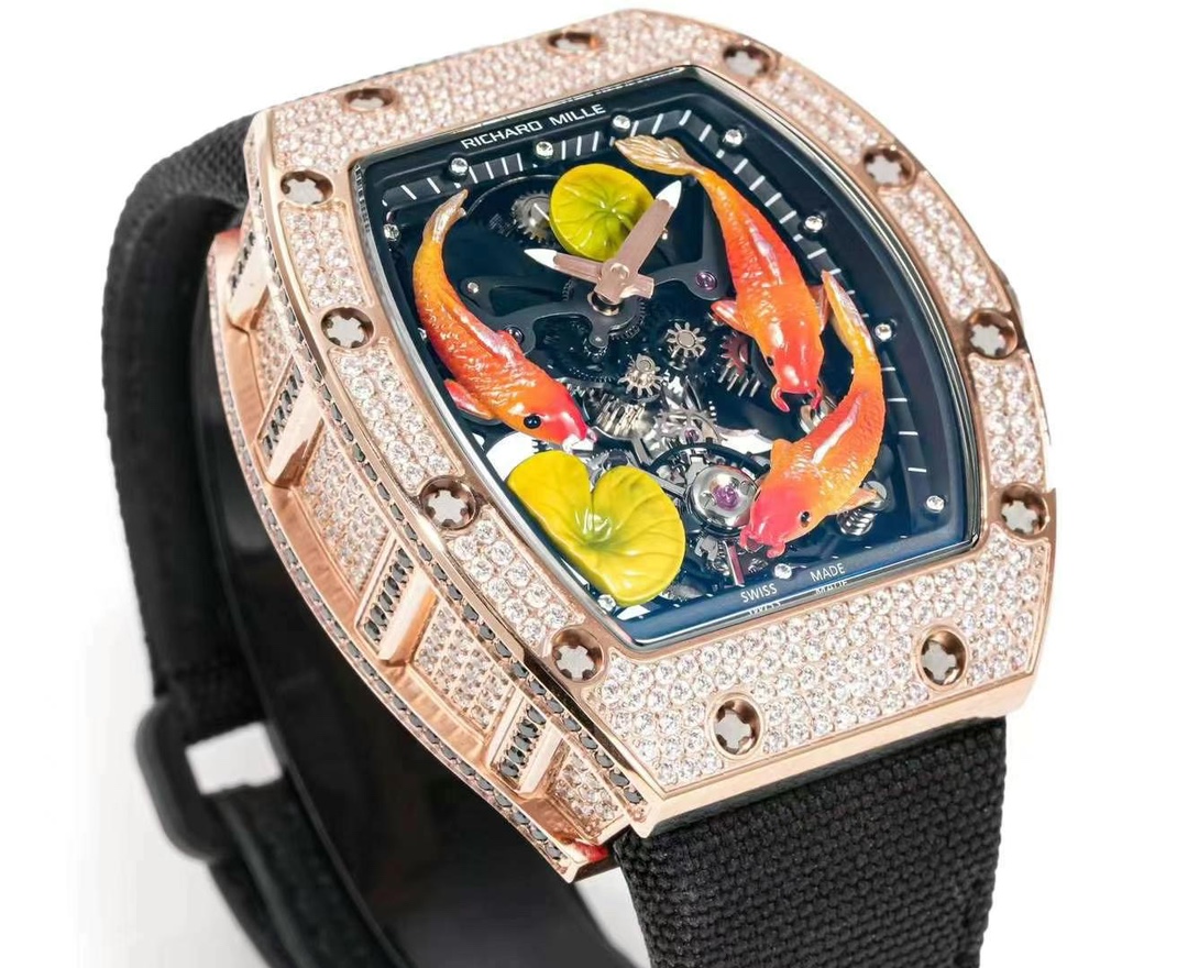 Replica Richard Mille RM S10 Koi Tourbillon Watch - Rose Gold & Diamond