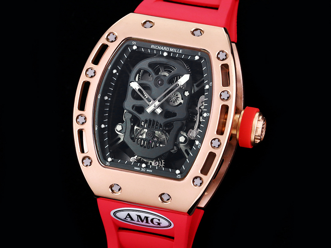 RM052 Skeleton Tourbillon Watch Replica - Bold Black Skull Design