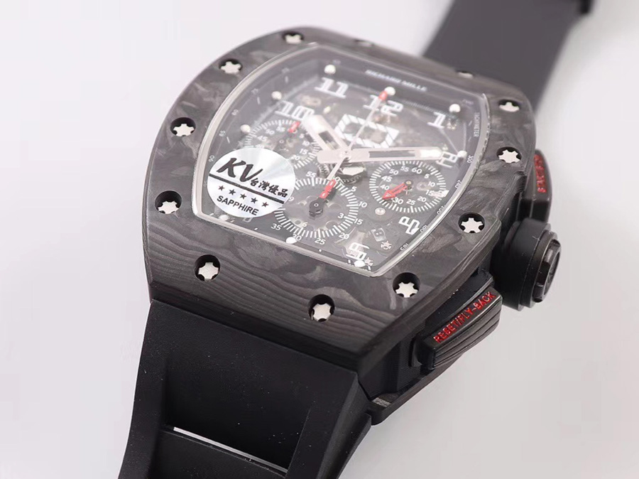Richard Mille Replica RM 011 Black Strap Black Dial