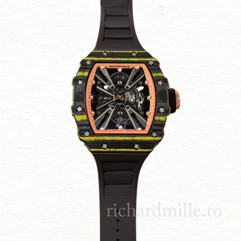Richard Mille RM12-01 Men Mechanical Carbon Fiber Watch Black Dial
