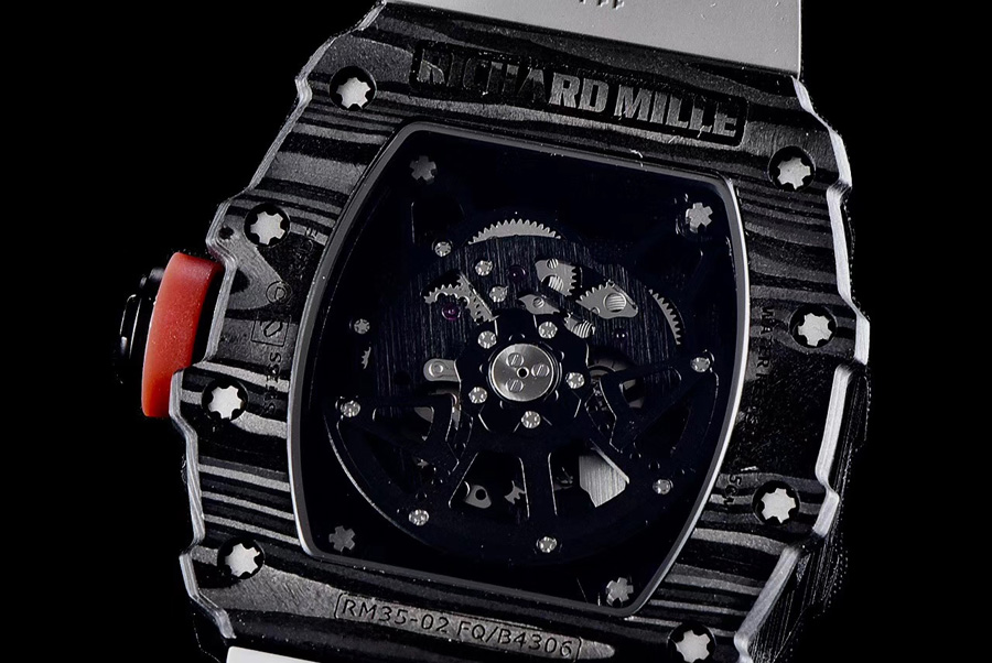 Richard Mille Replica RM 35 Grey Strap Imported Carbon Fiber Material Bezel