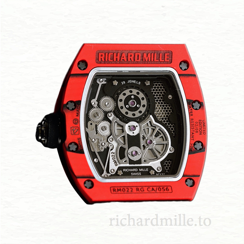Richard Mille RM022 Automatic Men Black Dial Rubber Band Watch