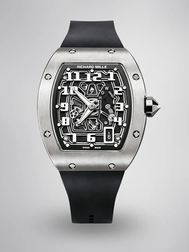 Richard Mille RM 67-01 Ultra Thin Titanium Skeleton Replica Watch Black Rubber