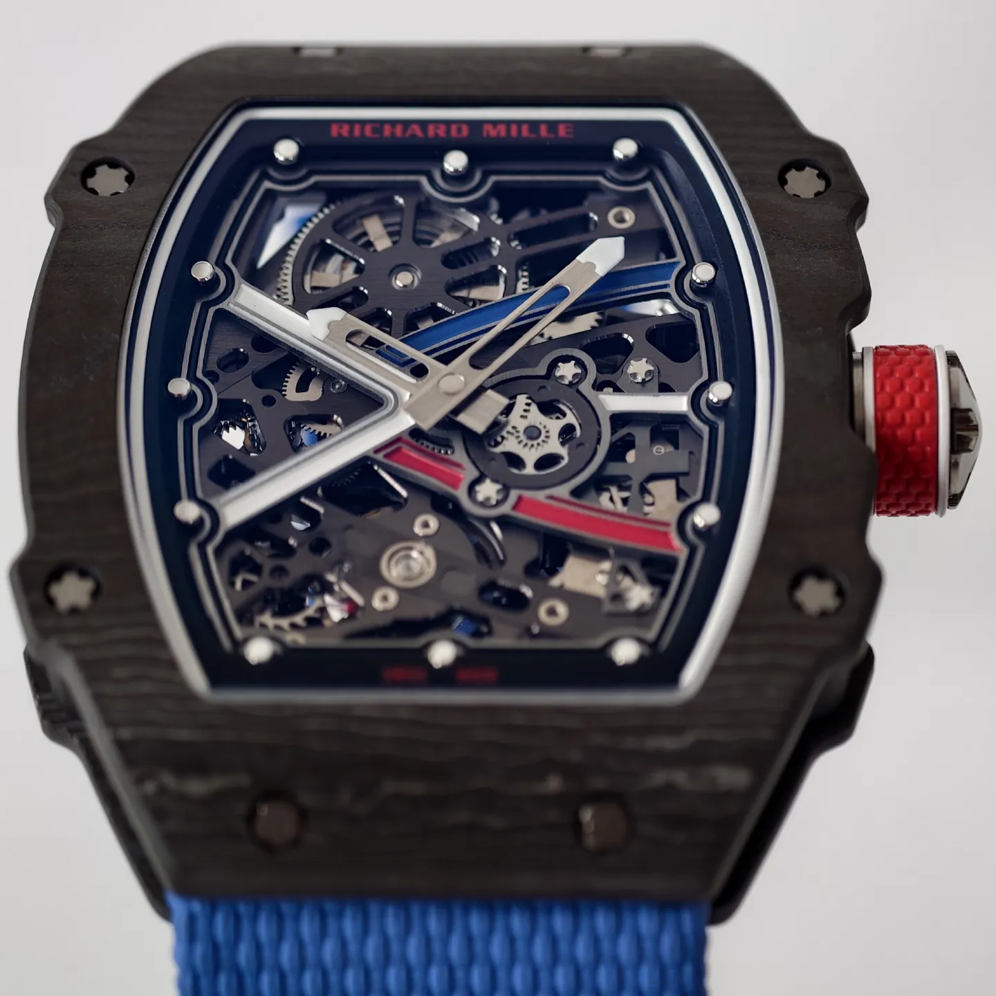 UMI Richard Mille RM 67-02 Automatic Carbon TPT Case Blue Elastic Fabric Strap Replica Watch