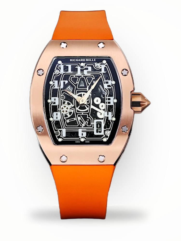 Premium Luxury Richard Mille RM 67-01 Replica Watch – Skeleton Dial, Swiss Movement, Bold Orange Strap