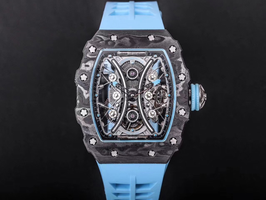 Richard Mille Replica RM 53-01 Blue Rubber Strap