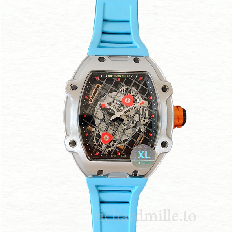 Richard Mille RM27-04 Men Mechanical Transparent Dial Rubber Band Watch