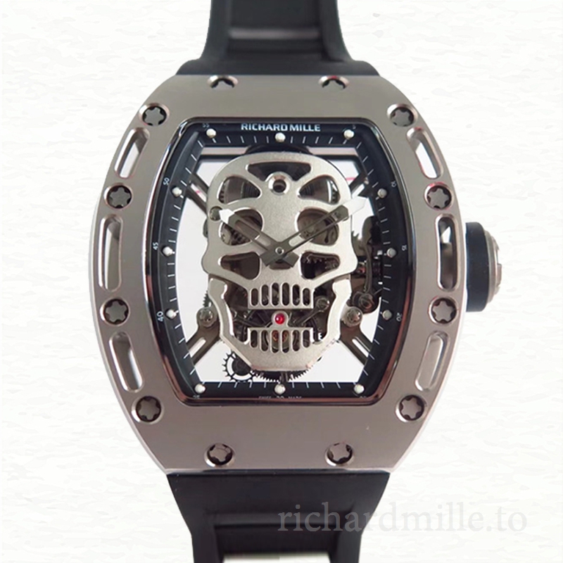 Richard Mille RM52-01 Mechanical Men Stainless Steel Rubber Band Watch