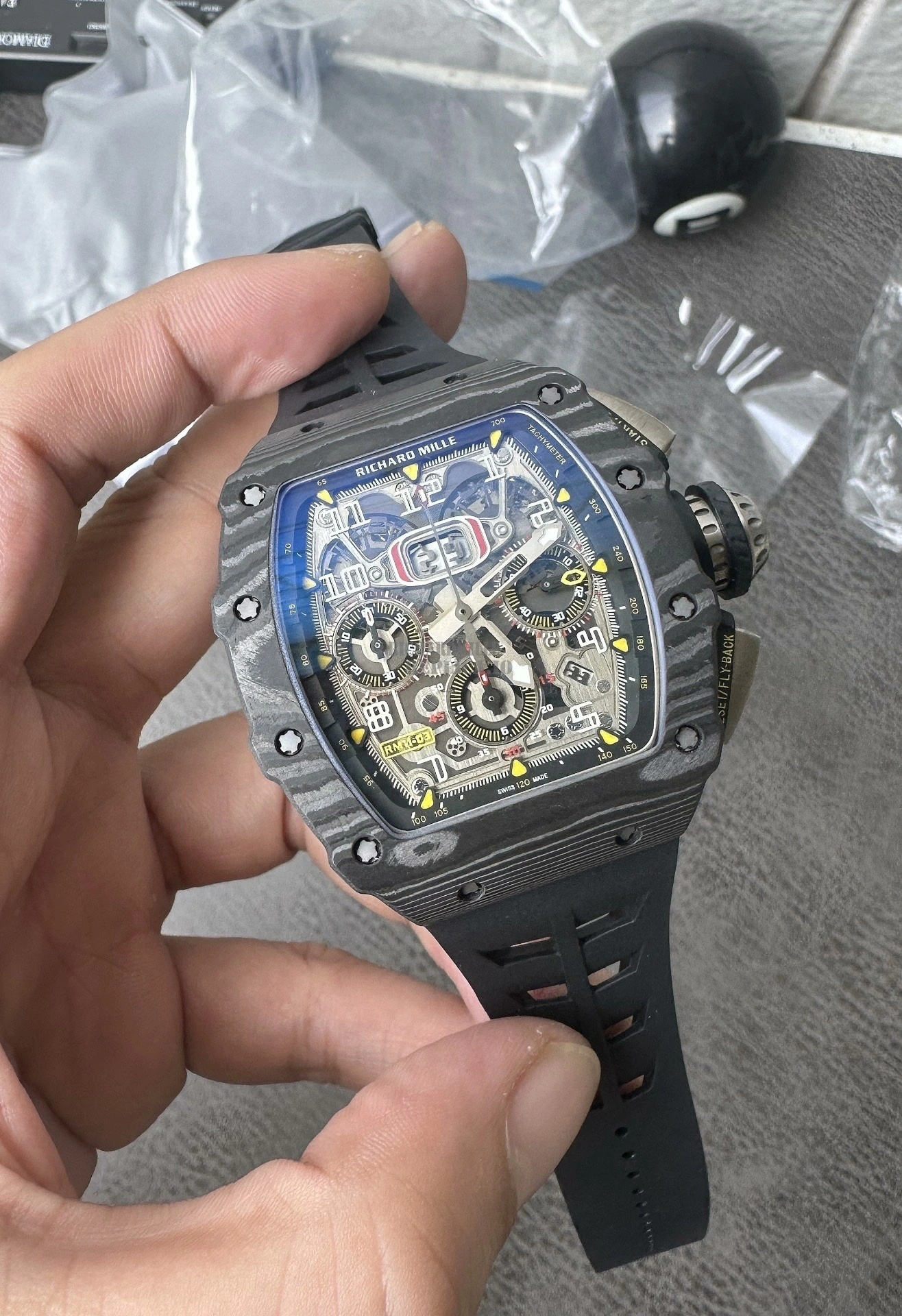 Super Clone RM11-03 Black Magic Richard Mille NTPT Carbon Fiber Full Skeleton 7750