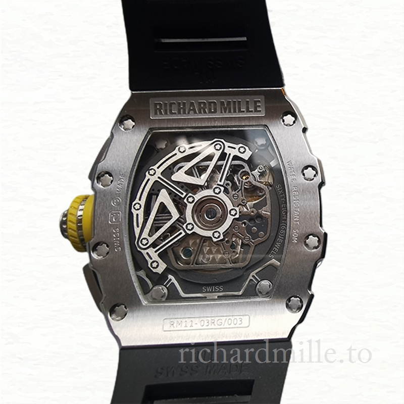 Richard Mille RM011 Men Automatic Stainless Steel Rubber Band