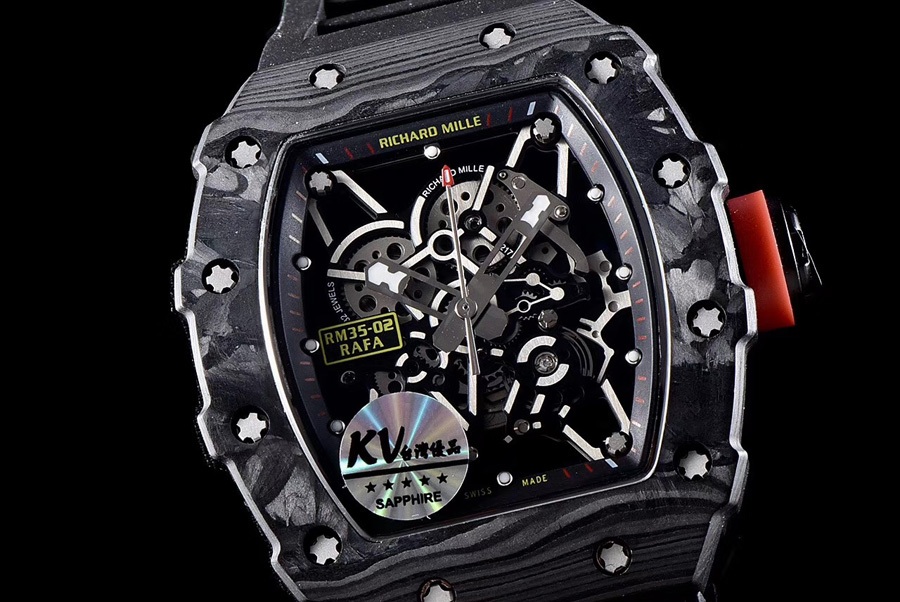 Richard Mille Replica RM 35-02 Black Imported Rubber Strap Folding Buckle