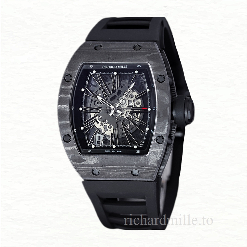 Richard Mille RM 010 Automatic Men Carbon Fiber Transparent Dial