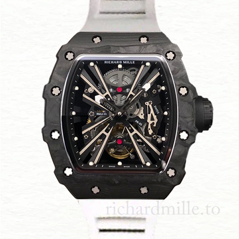 Richard Mille RM12-01 Mechanical Men Rubber Band Carbon Fiber