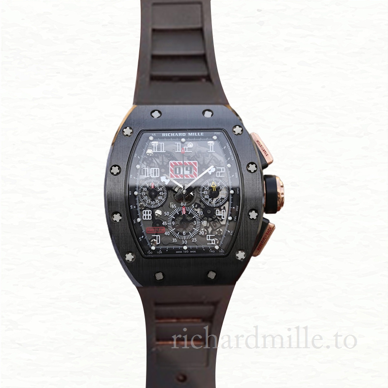 Richard Mille RM011 Men Automatic Stainless Steel Transparent Dial Watch
