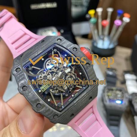 RM35-02 Rafa ZF NTPT Black Dial Pink Rubber Strap NH05A V4