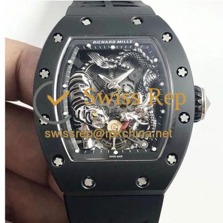 RM051-01 Tiger &amp; Dragon KVF Ceramic Skeleton Dial M8215