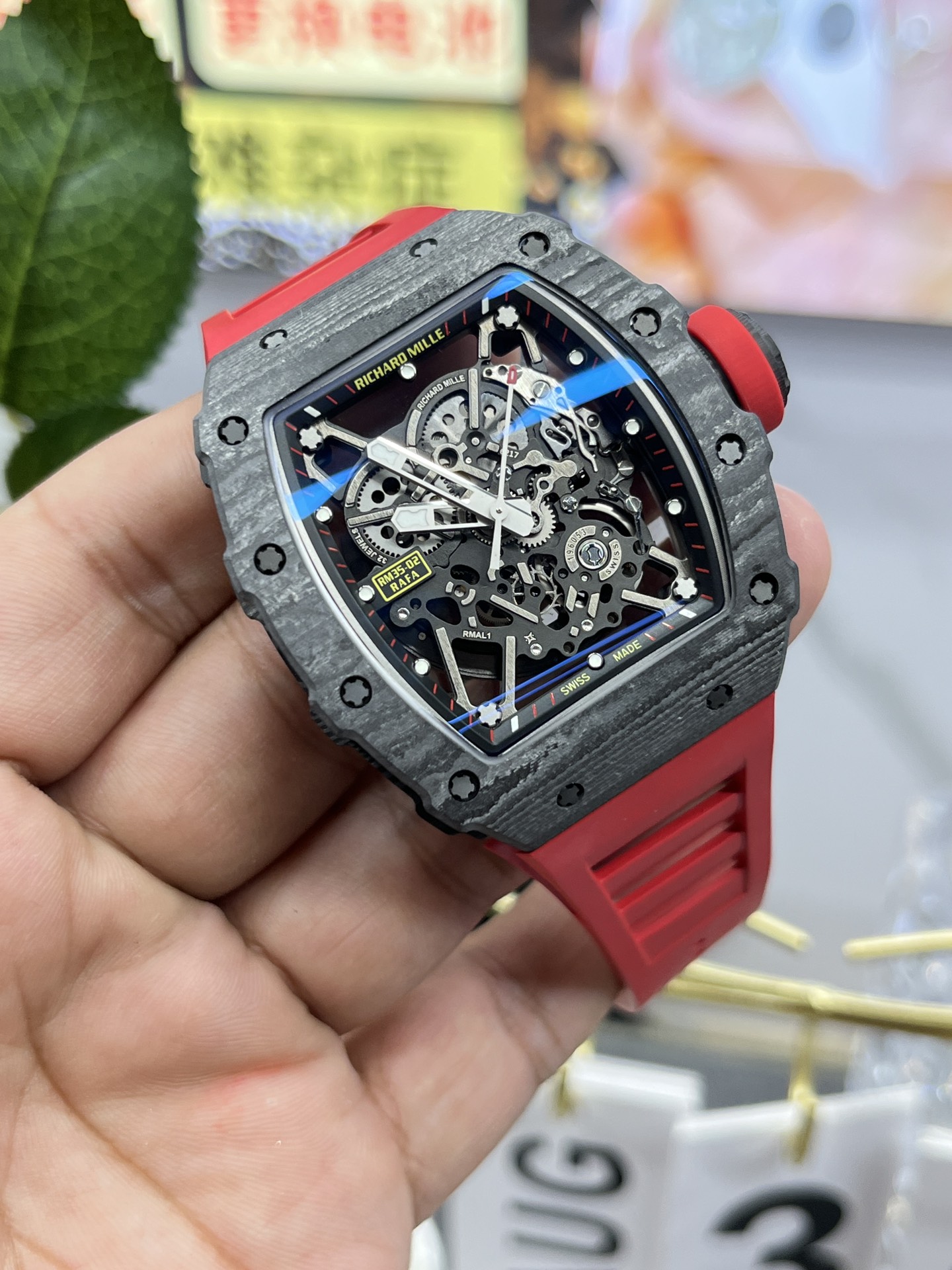 Replica Richard Mille RM35-02 Red Rubber Strap Swiss Movement Sports Watch