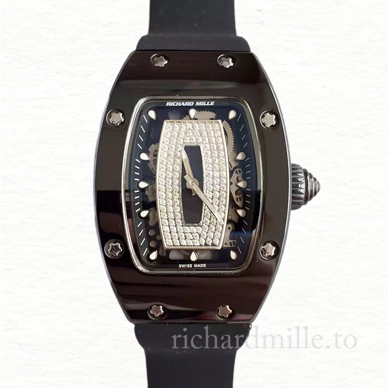 Richard Mille RM07-01 Automatic Ladies Ceramics Bezel Watch Rubber Band