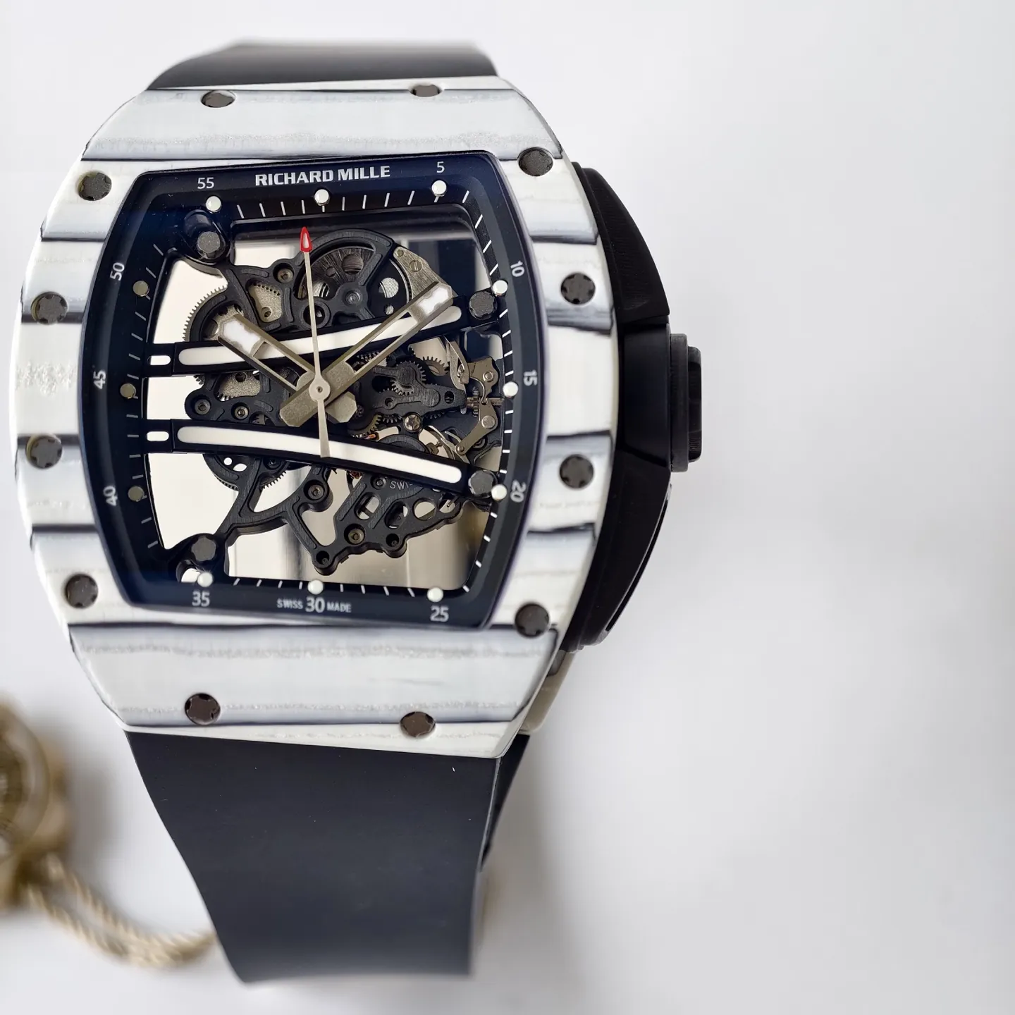 UMI RM 61-01 Yohan Blake Skeleton Dial White Forged Carbon Sports Replica Watch