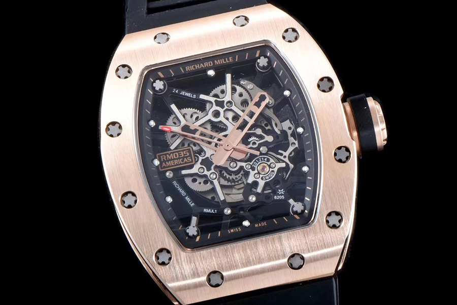 Richard Mille Replica RM 035 Black Strap Folding Clasp